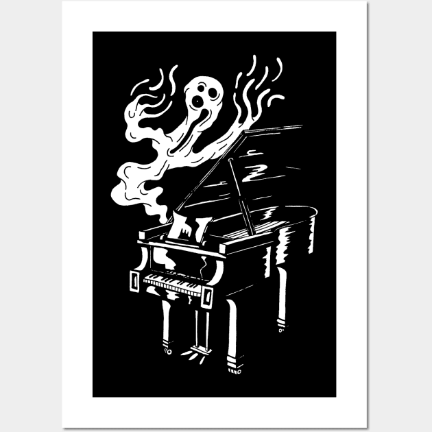 GHOST PIANO Wall Art by DOODLESKELLY